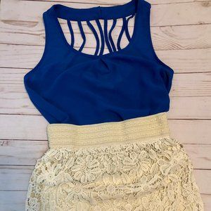 Electric Blue Tank and White Shirt Forever 21